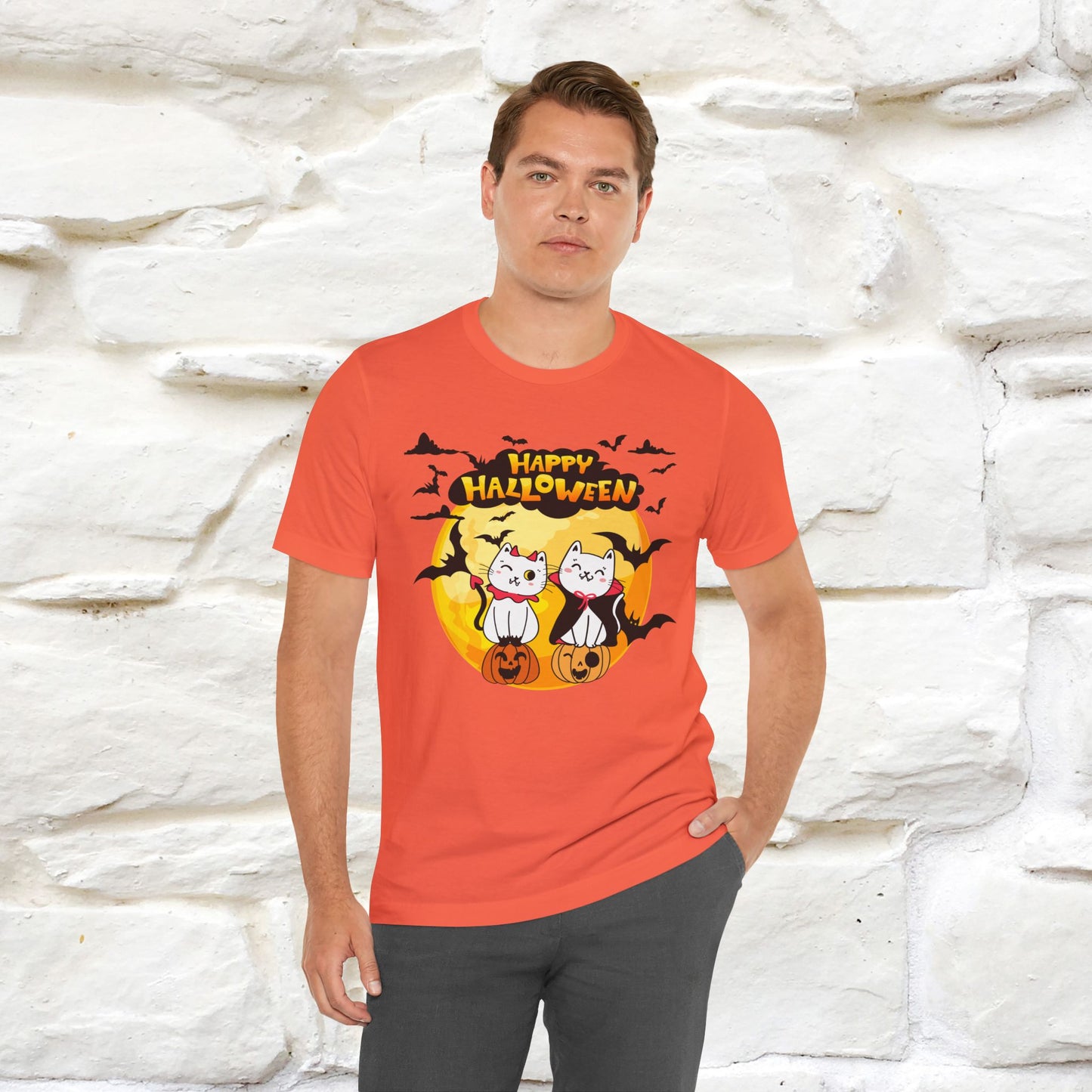 "Happy Halloween Cat Couple " Cat  T-shirt |Nunu&Miao Studio - Nunu&Miao Studio