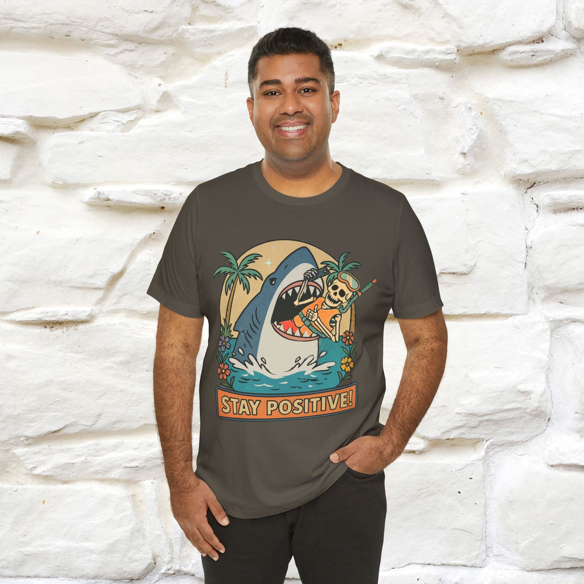 "Stay Positive" Funny T-shirt |Nunu&Miao Studio - Nunu&Miao Studio