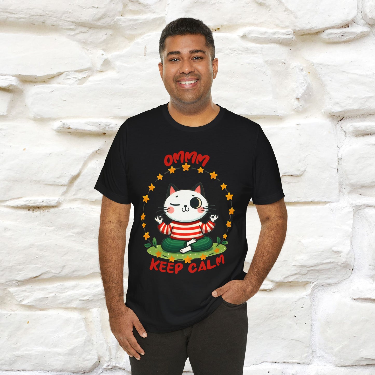 ''Ommm, Keep Calm'' Cat T-Shirt | Nunu&Miao Studio - Nunu&Miao Studio