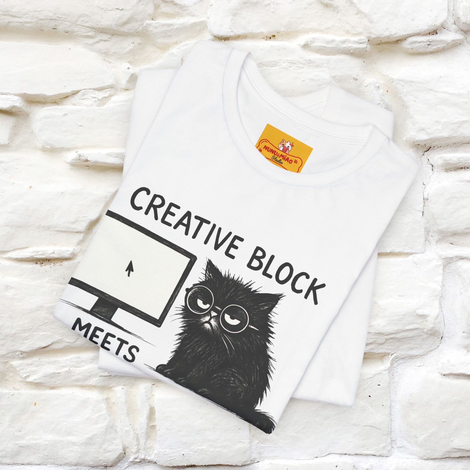 "Creative Block Meets Deadline..." |Cat T-Shirt | Nunu&Miao Studio - Nunu&Miao Studio