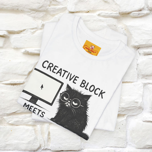"Creative Block Meets Deadline..." |Cat T-Shirt | Nunu&Miao Studio - Nunu&Miao Studio
