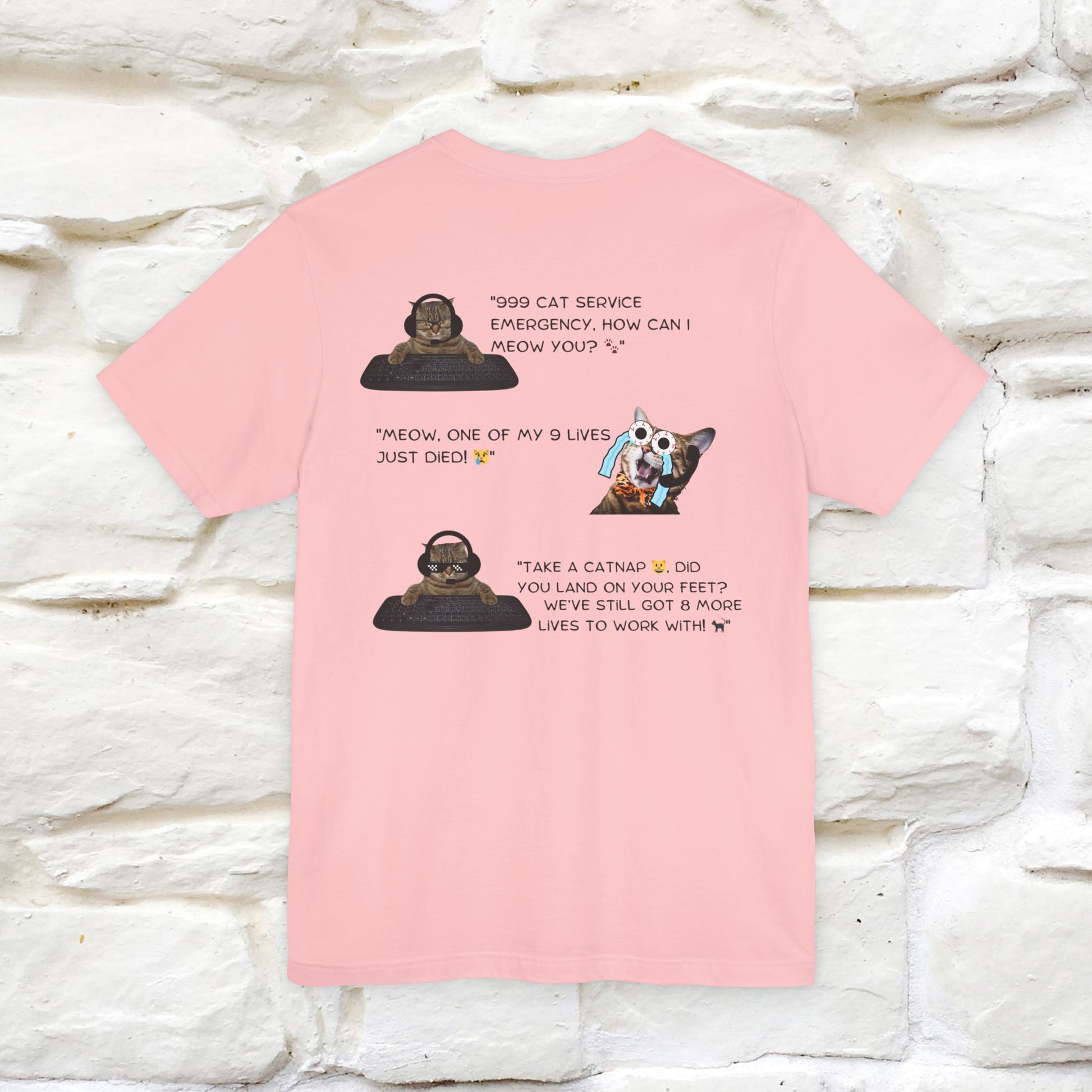 ''911 Emergency'' | Front & Back Design | Cat T-Shirt | Nunu&Miao Studio - Nunu&Miao Studio