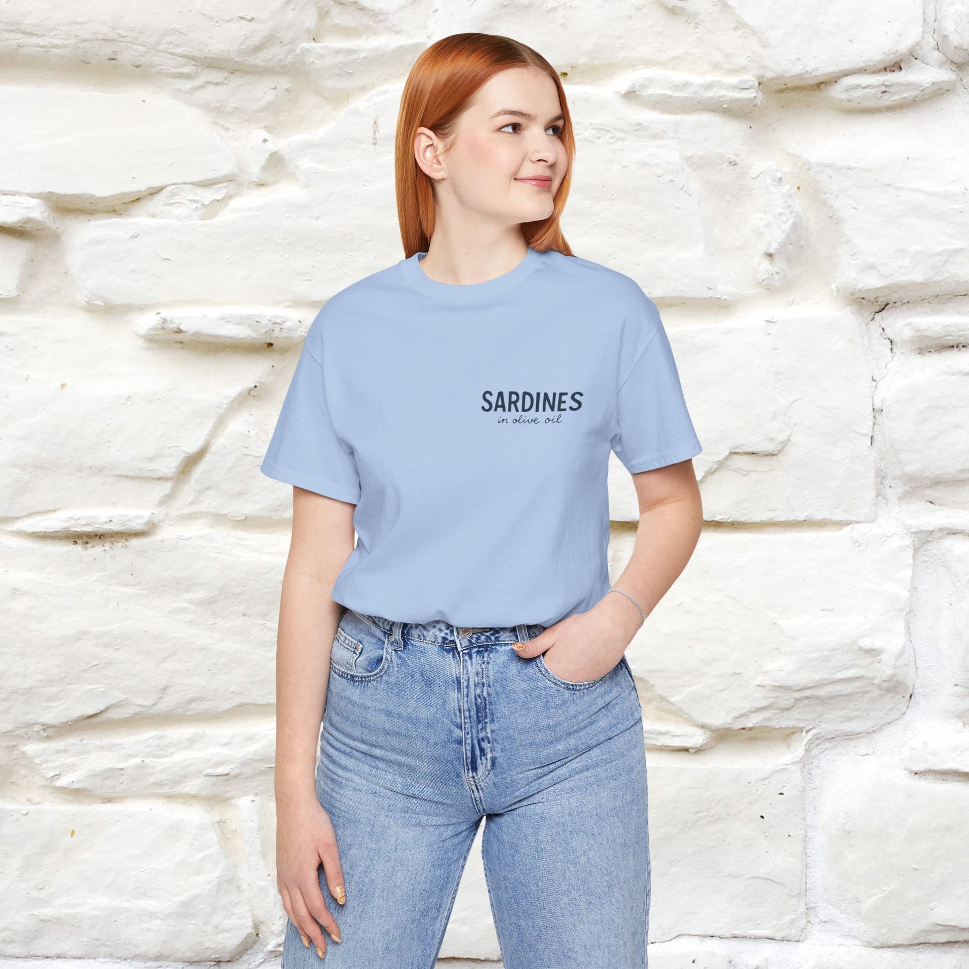 "Sardines In Olive Oil" Cute T-shirt | Front & Back Design|Nunu&Miao Studio - Nunu&Miao Studio