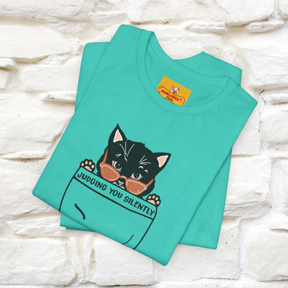 ''Judging You Silently'' | Cat T-Shirt for Men | Nunu&Miao Studio - Nunu&Miao Studio