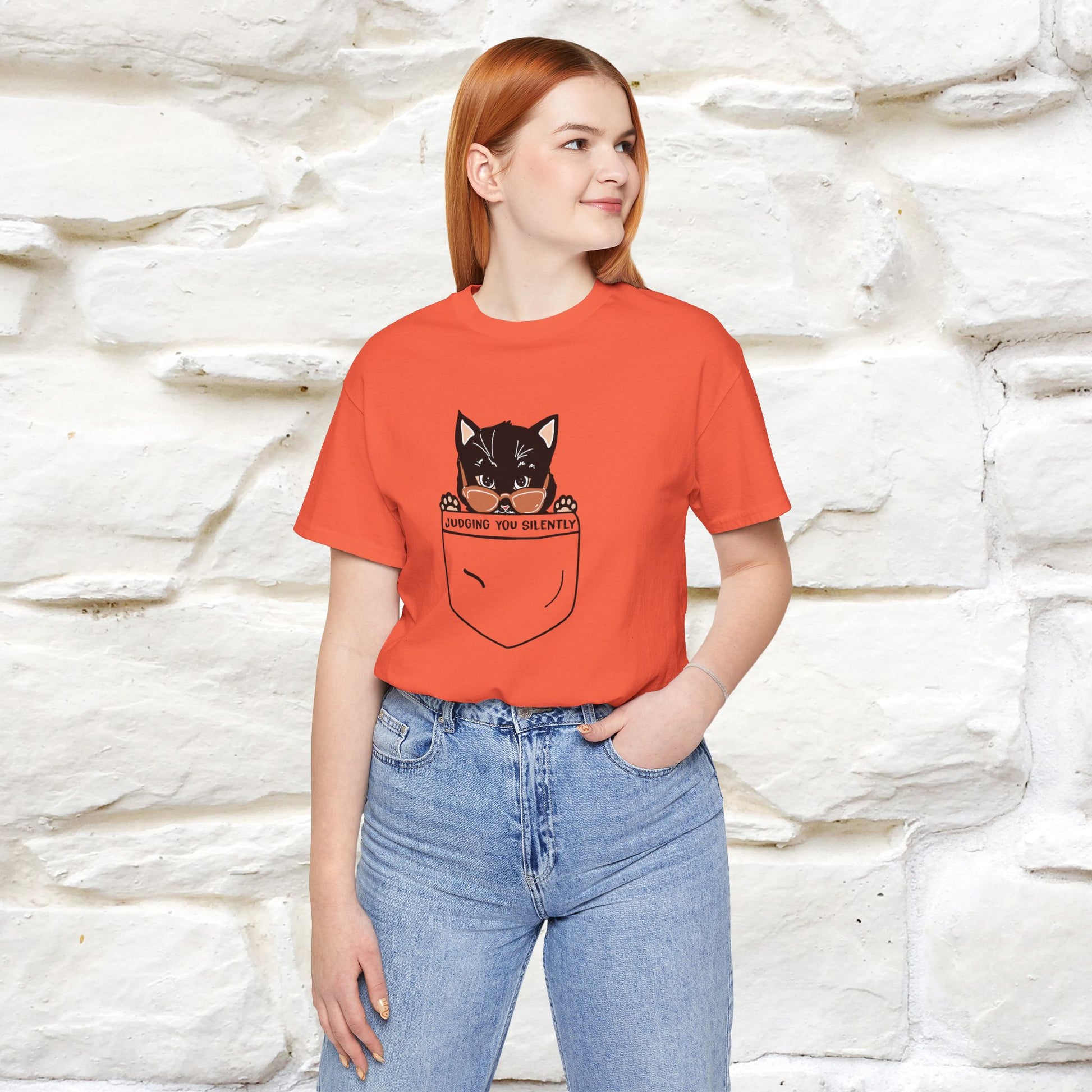 ''Judging You Silently'' | Cat T-Shirt for Men | Nunu&Miao Studio - Nunu&Miao Studio