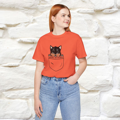 ''Judging You Silently'' | Cat T-Shirt for Men | Nunu&Miao Studio - Nunu&Miao Studio