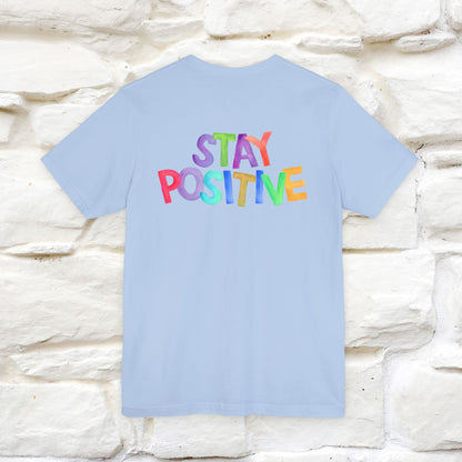 "Stay Positive'' Cat T-Shirt | Front & Back Design | Nunu&Miao Studio - Nunu&Miao Studio