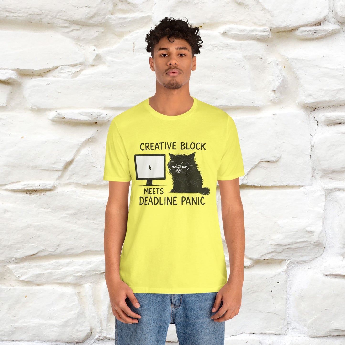 "Creative Block Meets Deadline..." |Cat T-Shirt | Nunu&Miao Studio - Nunu&Miao Studio