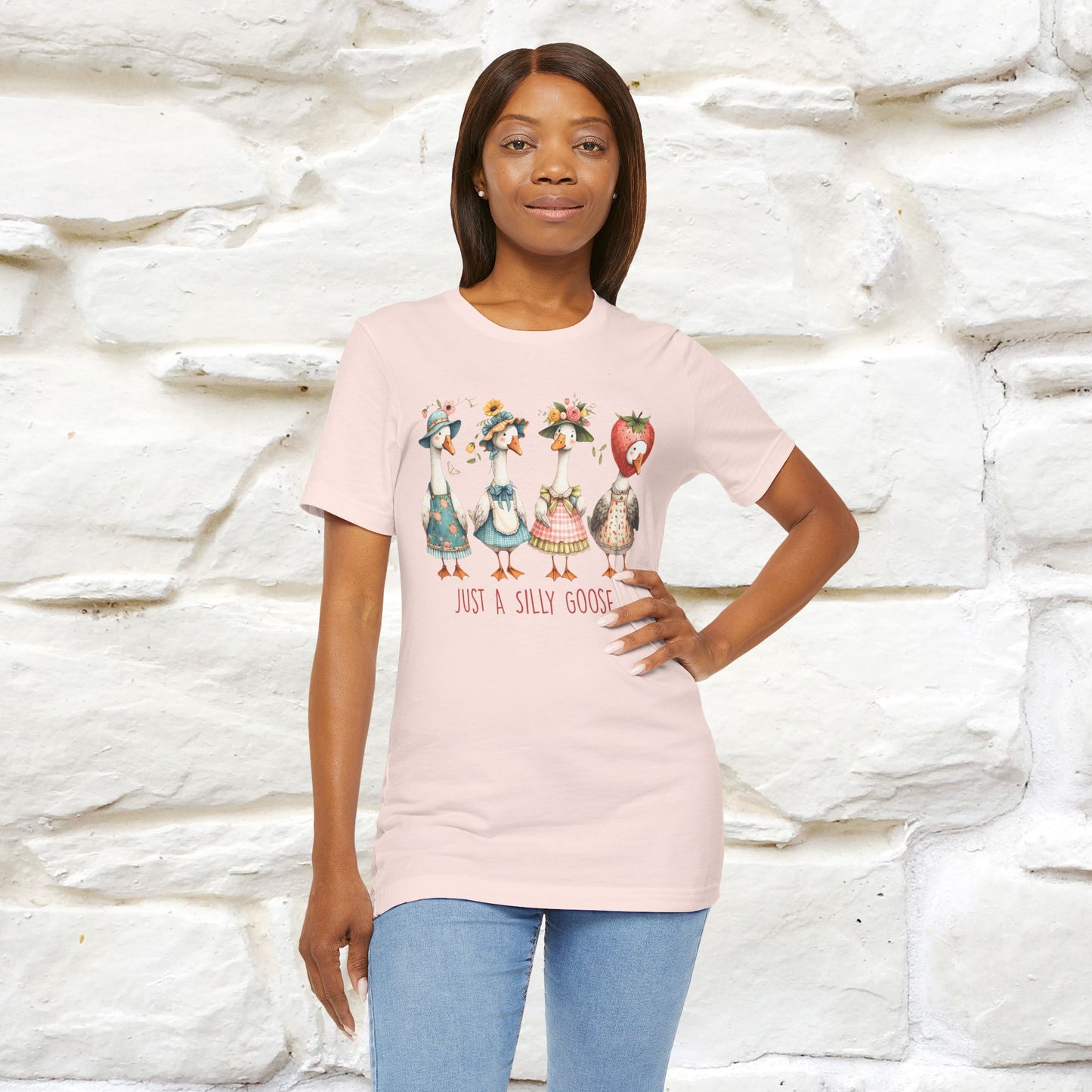 "Just A Silly Goose" Cute T-shirt |Nunu&Miao Studio - Nunu&Miao Studio