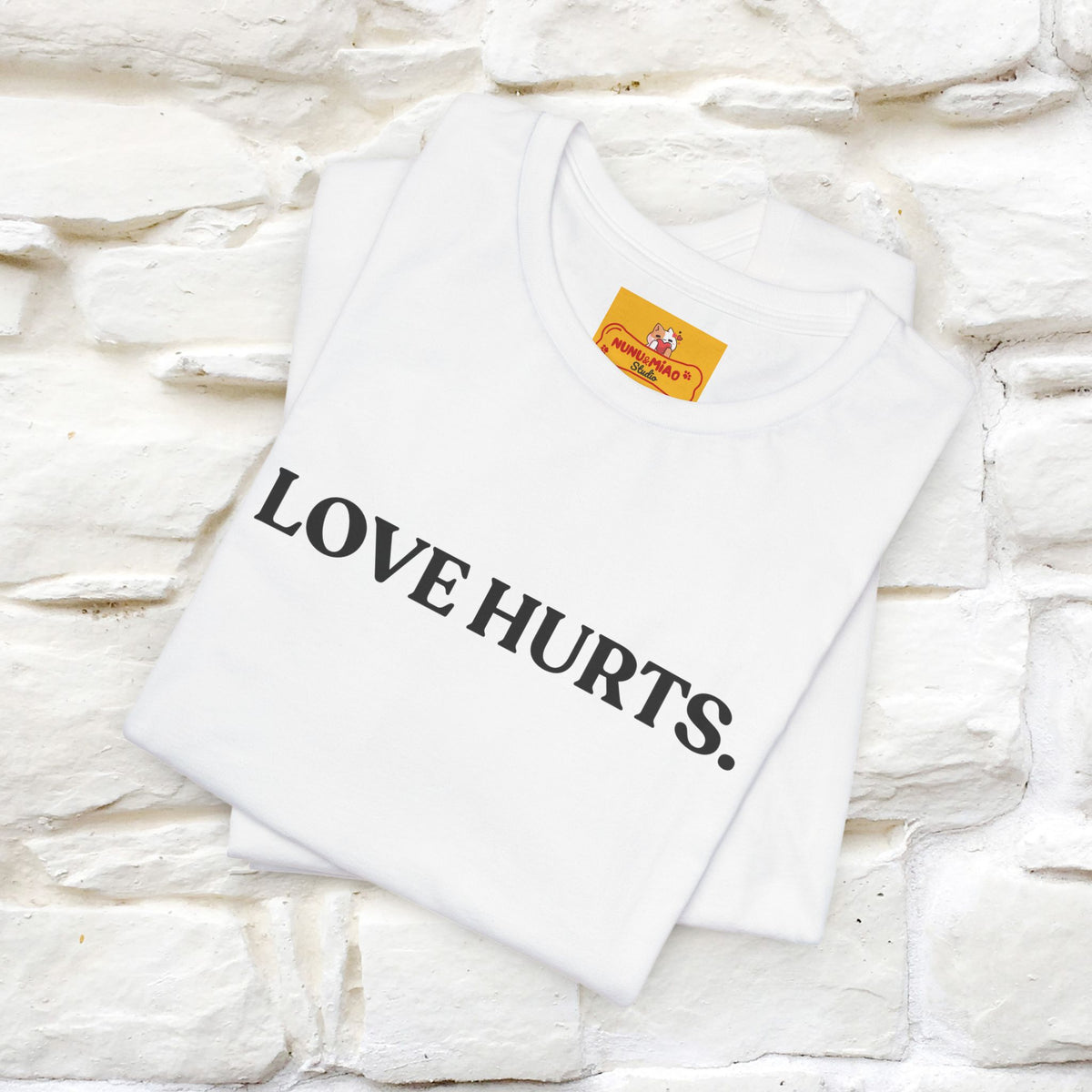 “Love Hurts"  Funny Cat T-Shirt | Front & Back Design | Nunu&Miao Studio