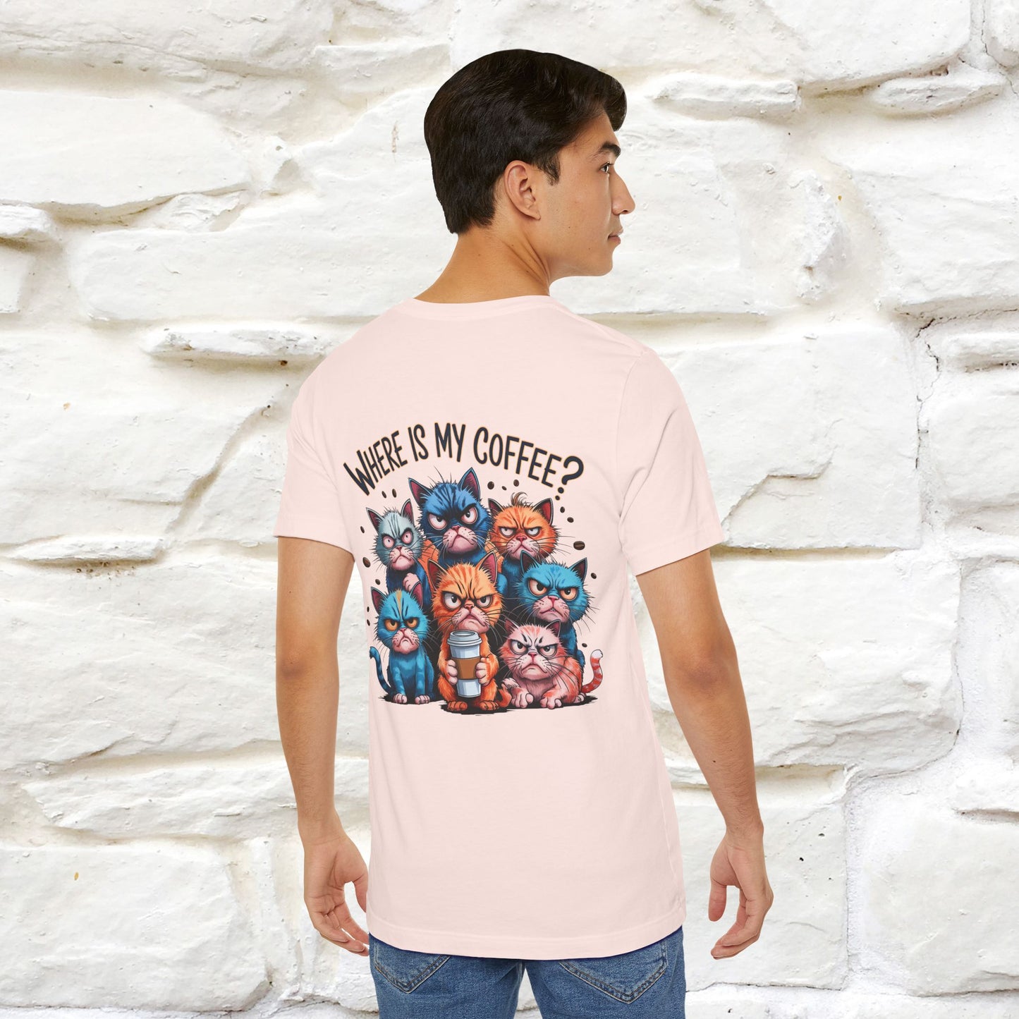 "Where Is My Coffe?" Cat T-Shirt | Front & Back Design | Nunu&Miao Studio