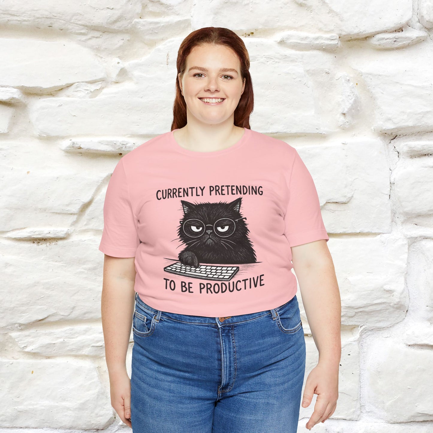 "Currently Pretending To Be Productive" |Cat T-Shirt | Nunu&Miao Studio - Nunu&Miao Studio