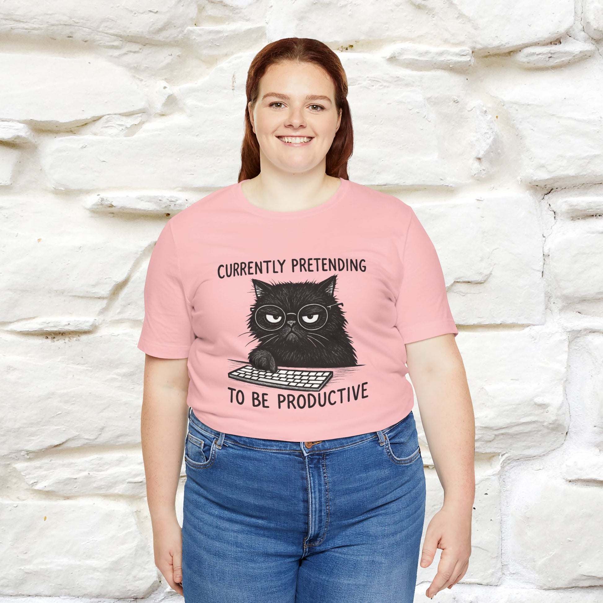 "Currently Pretending To Be Productive" |Cat T-Shirt | Nunu&Miao Studio - Nunu&Miao Studio