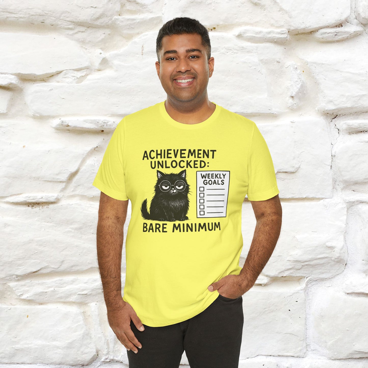 "Achievement Unlocked Bare Minimum." |Cat T-Shirt | Nunu&Miao Studio - Nunu&Miao Studio