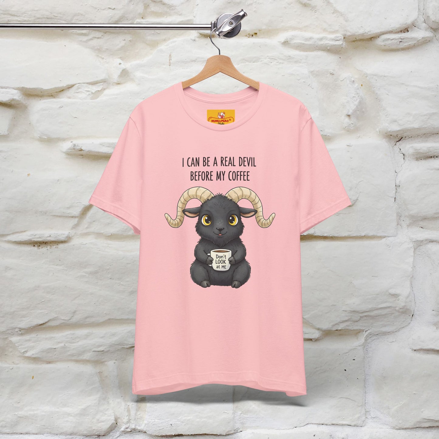 "I Can Be a Real Devil Before My Coffe" Funny T-shirt |Nunu&Miao Studio - Nunu&Miao Studio