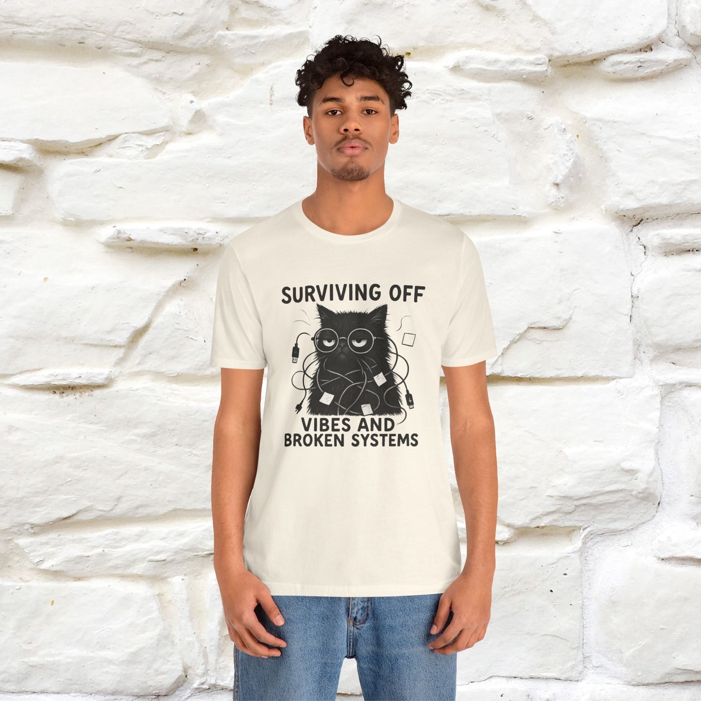 "Surviving Off...Vibes And Broken .. " |Cat T-Shirt | Nunu&Miao Studio - Nunu&Miao Studio
