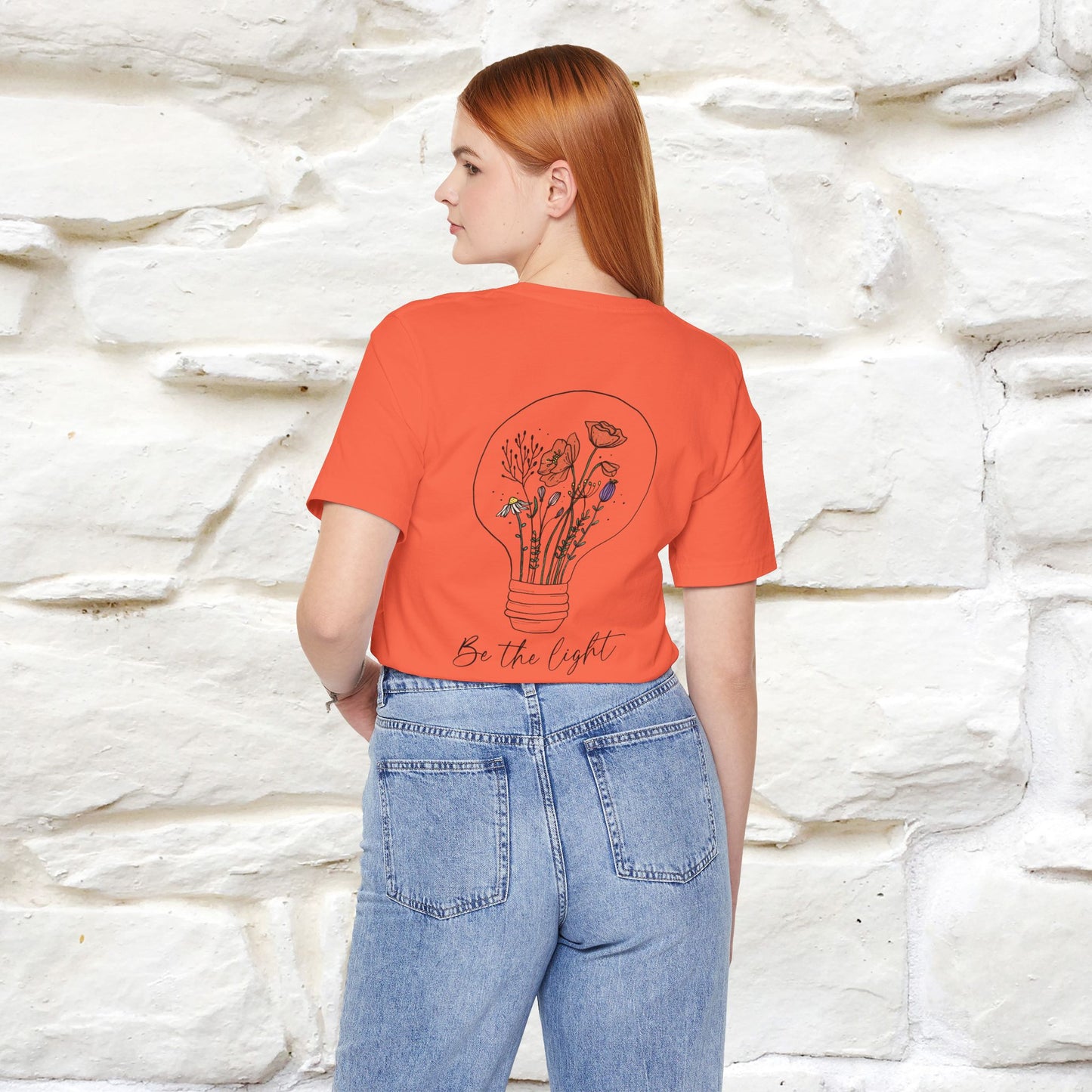 "Be The Light" Cat T-Shirt | Front & Back Design | Nunu&Miao Studio - Nunu&Miao Studio