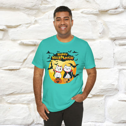"Happy Halloween Cat Couple " Cat  T-shirt |Nunu&Miao Studio - Nunu&Miao Studio