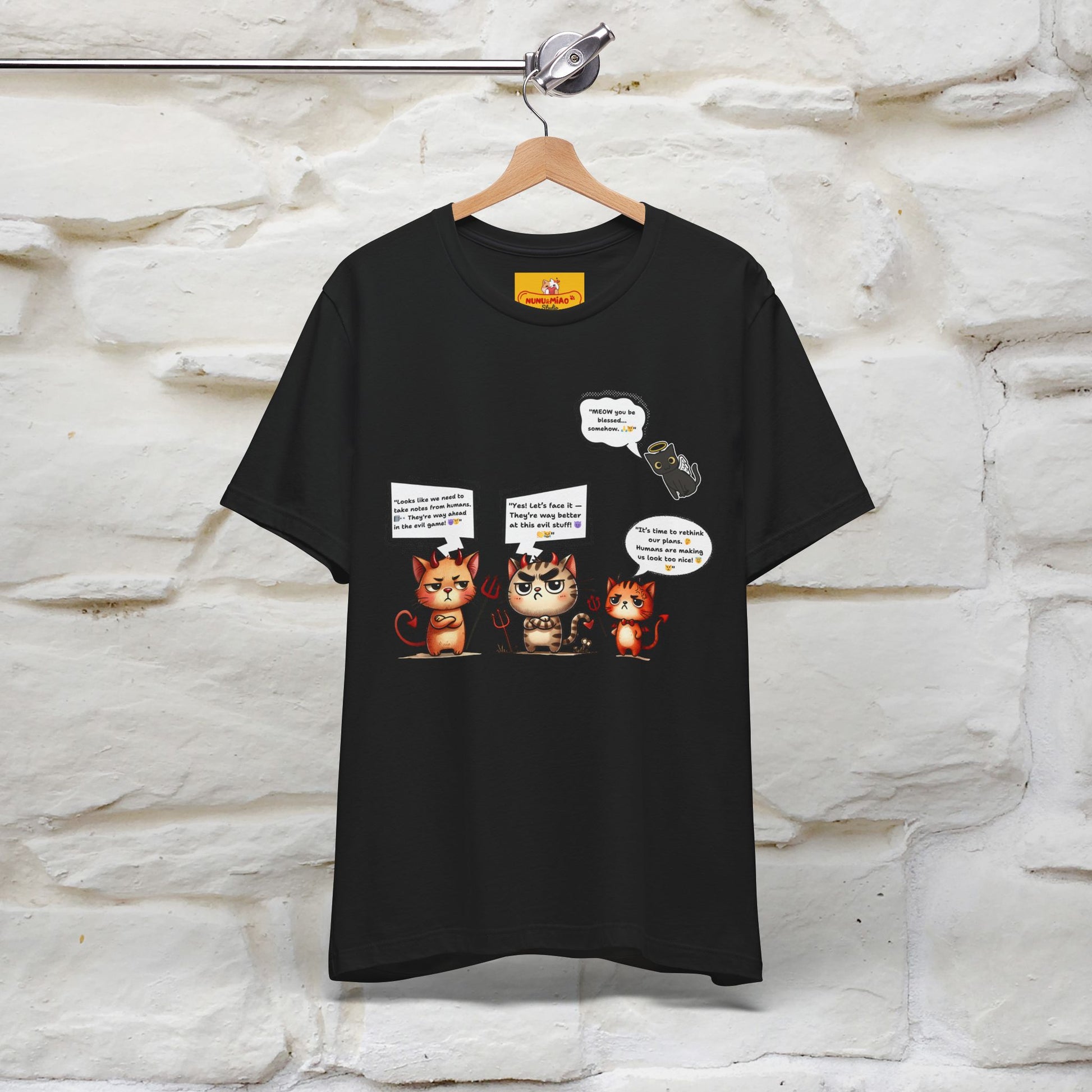 "Humans Are Way Ahead In The Evil Game! 😈😼" Cat  T-shirt |Nunu&Miao Studio - Nunu&Miao Studio
