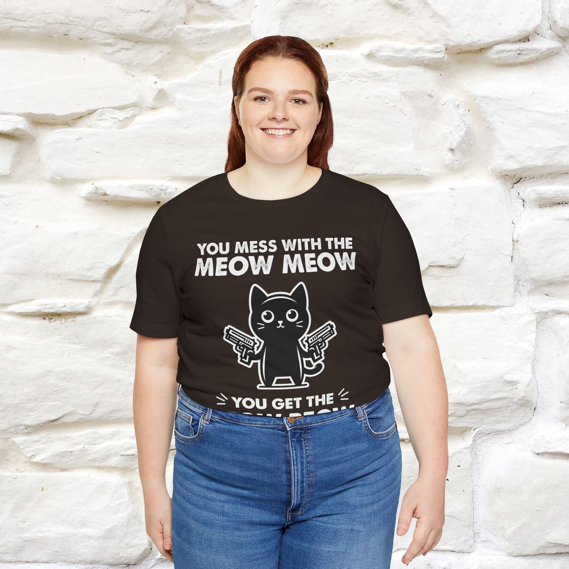 "You Mess With The Meow Meow, You Get The Peow Peow" Cat T-shirt |Nunu&Miao Studio - Nunu&Miao Studio