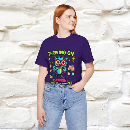 ''Thriving On Caffeine And Poor Choices''|  Sarcastic Cat T-Shirt | Nunu&Miao Studio