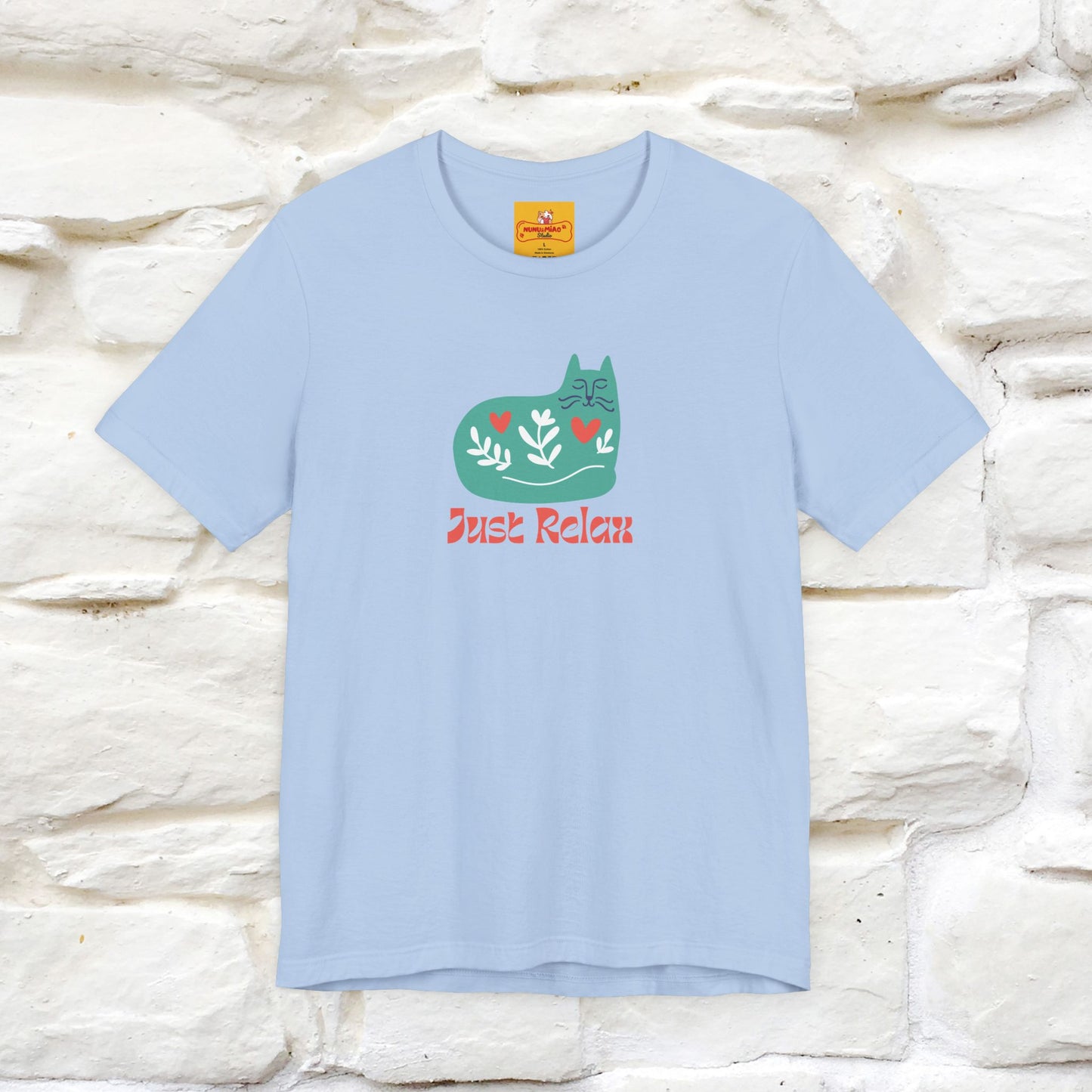 "Just Relax'' Cat T-Shirt Front and Back Design | Nunu&Miao Studio - Nunu&Miao Studio