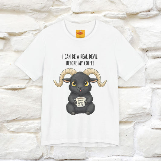"I Can Be a Real Devil Before My Coffe" Funny T-shirt |Nunu&Miao Studio