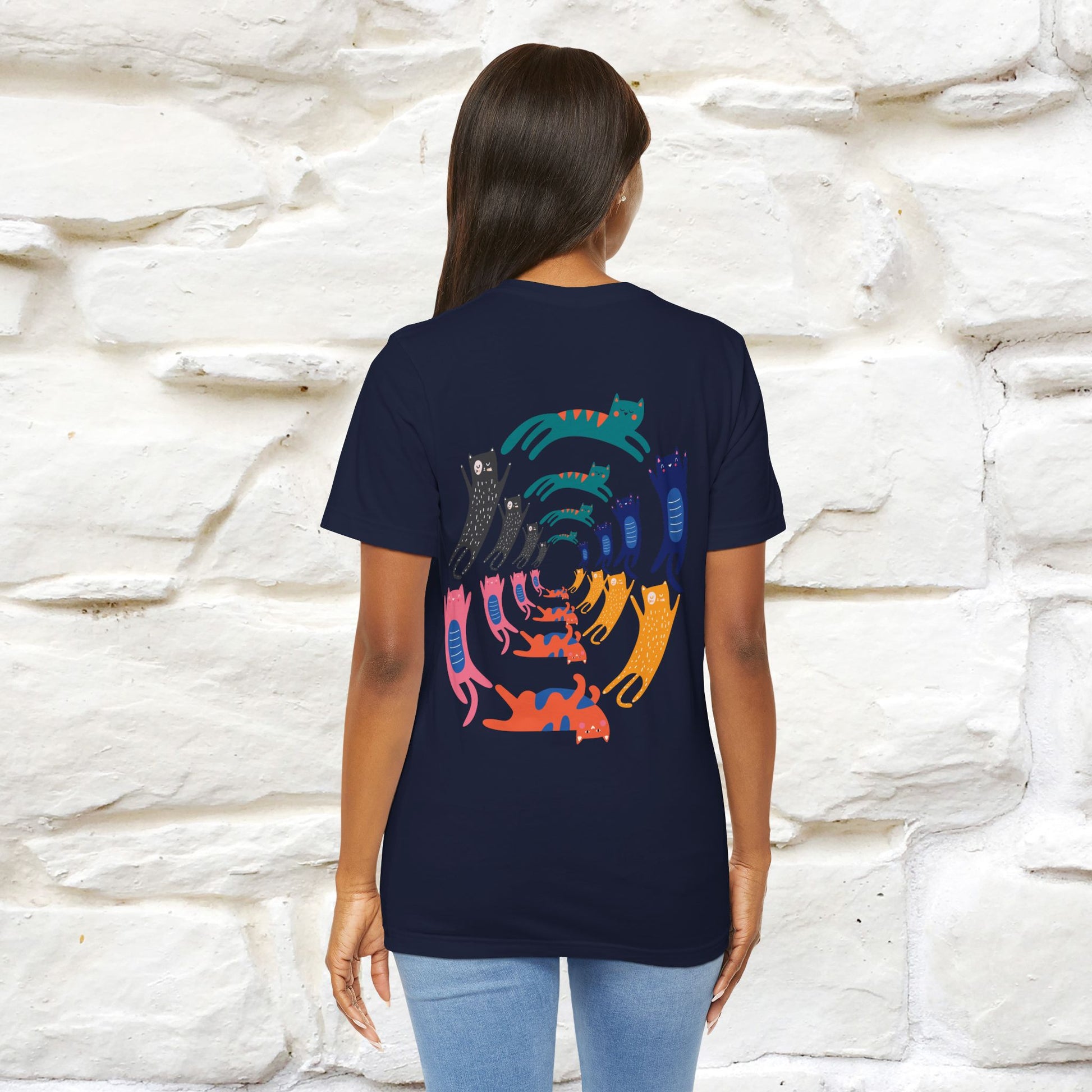 "The Hypnotic Meow'' Cat T-Shirt Front and Back Design | Nunu&Miao Studio - Nunu&Miao Studio