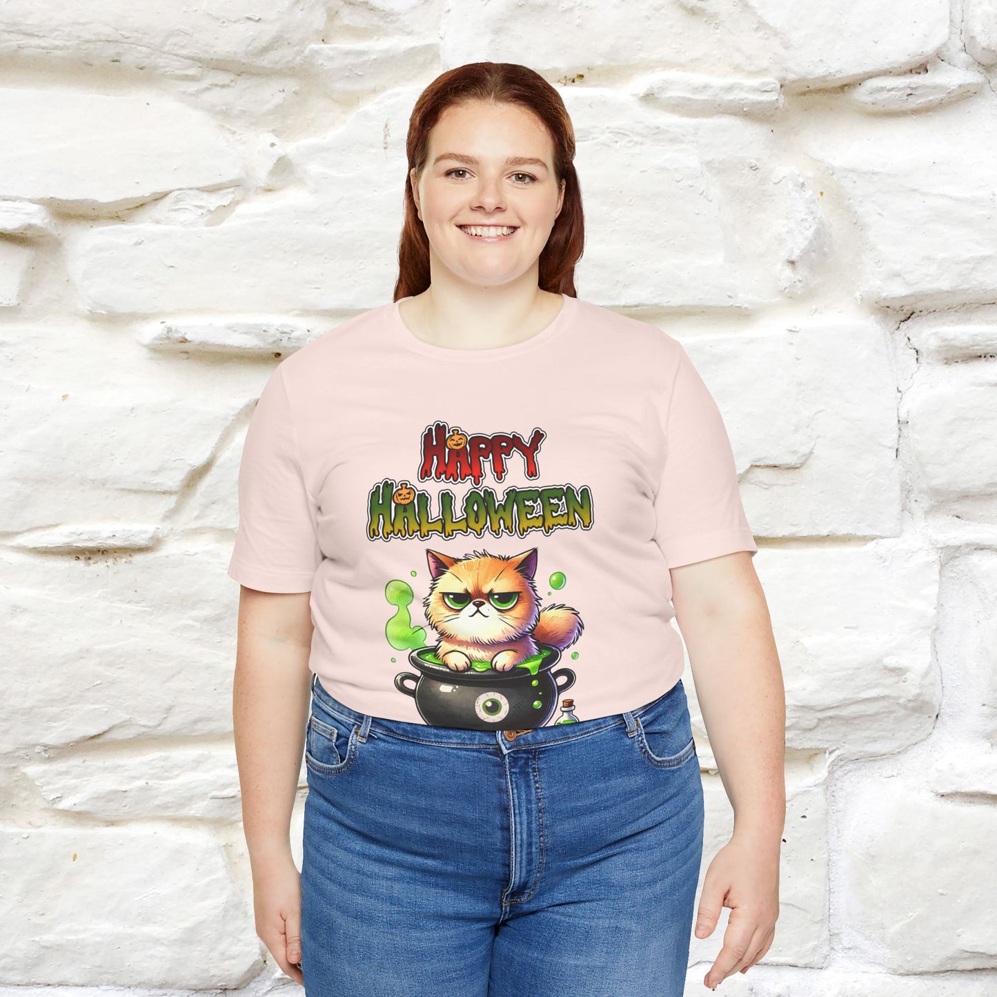 "Angry Cat Happy Halloween" Cat  T-shirt |Nunu&Miao Studio - Nunu&Miao Studio