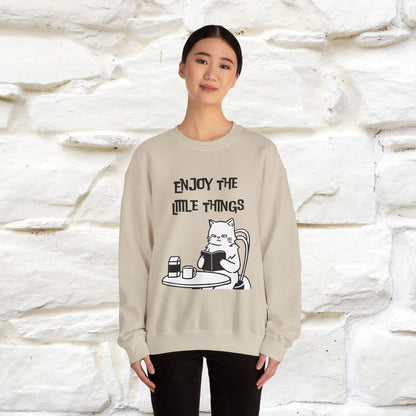 ''Enjoy the Little Things'' | Cute Cat Sweatshirt | Nunu&Miao Studio