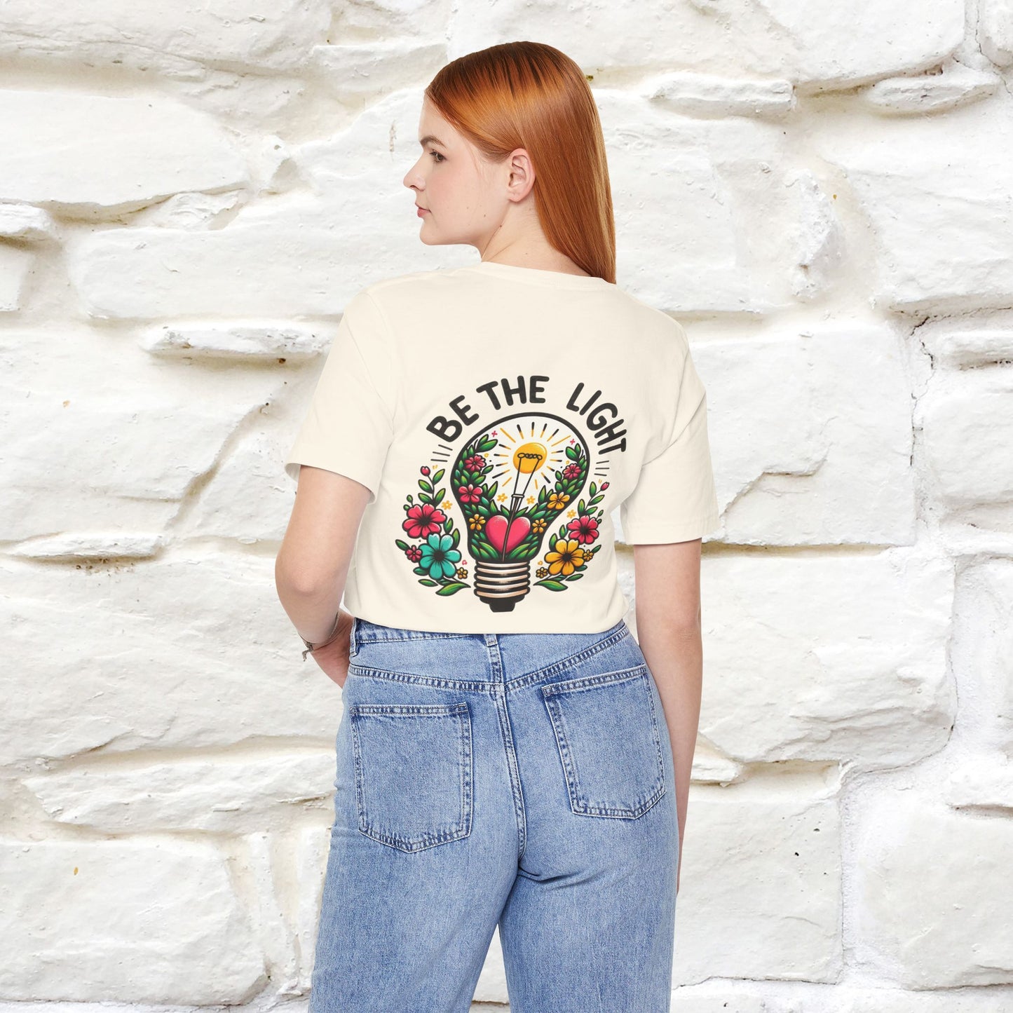 ''Be The Light" Cat T-Shirt| Front & Back Design | Nunu&Miao Studio - Nunu&Miao Studio