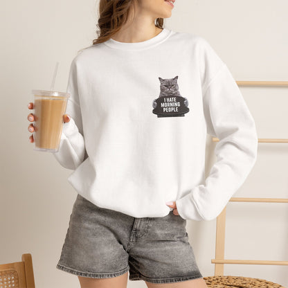 "I Hate Morning People'' |Cat Sweatshirt | Nunu&Miao Studio