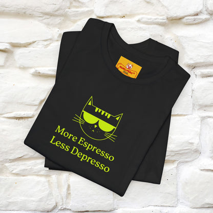 "More Espresso Less Depresso" |Cat T-Shirt | Nunu&Miao Studio - Nunu&Miao Studio