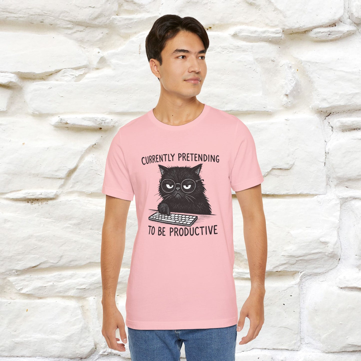 "Currently Pretending To Be Productive" |Cat T-Shirt | Nunu&Miao Studio - Nunu&Miao Studio