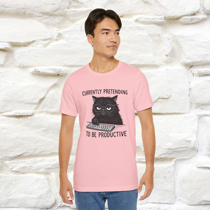 "Currently Pretending To Be Productive" |Cat T-Shirt | Nunu&Miao Studio - Nunu&Miao Studio