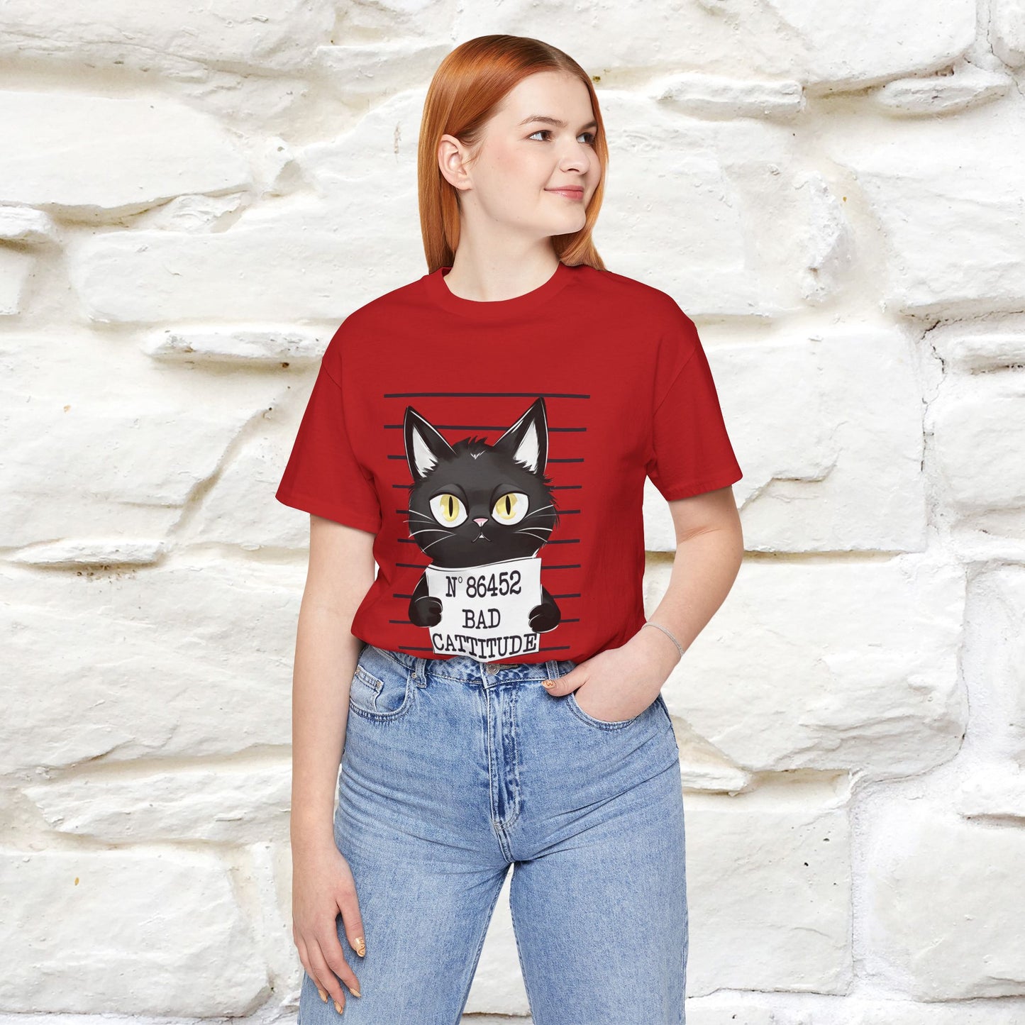 "Bad Cattitude" T-Shirt for Men & Women | 100% Cotton* - Nunu&Miao Studio