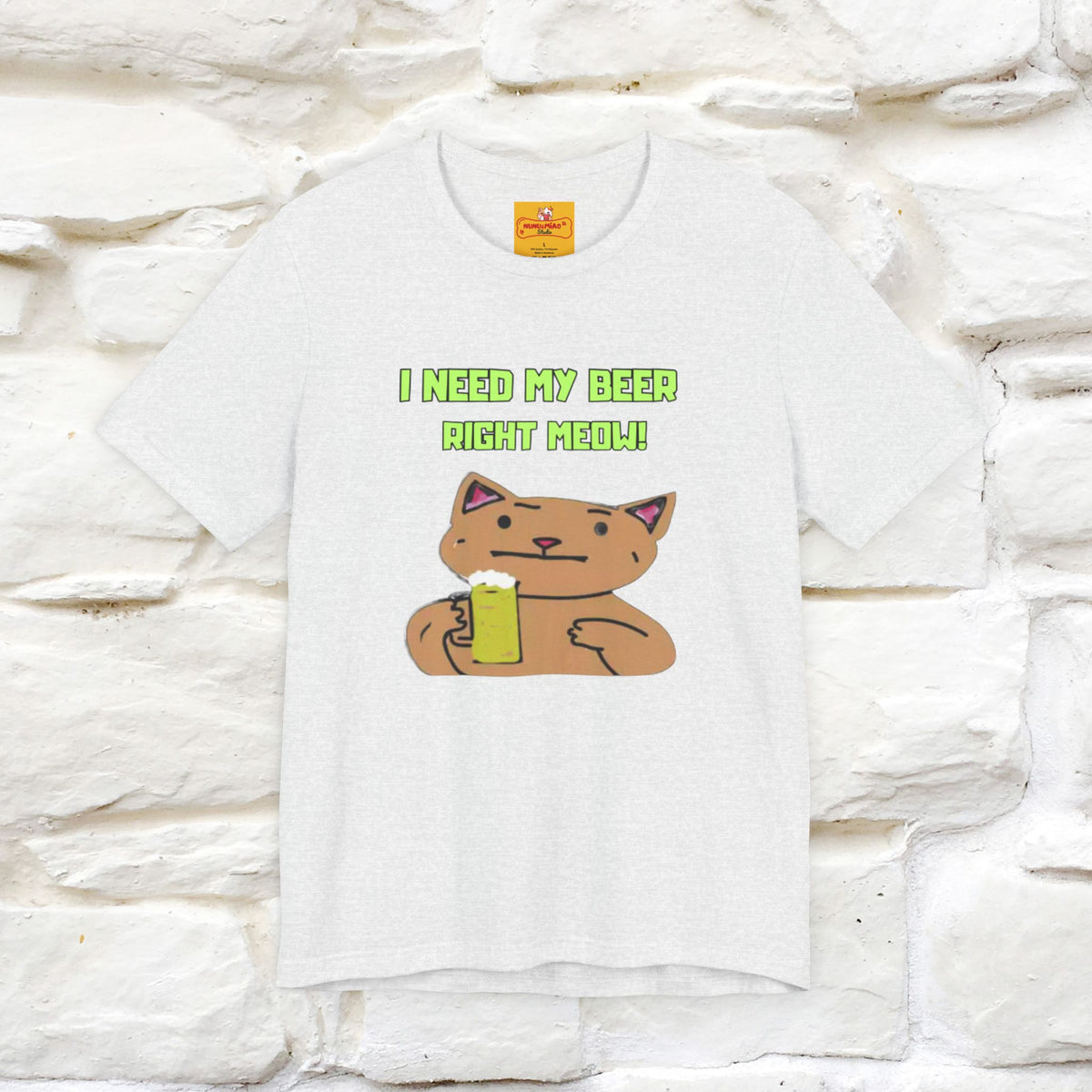 "I Need My Beer Right Meow!" Cat  T-shirt |Nunu&Miao Studio
