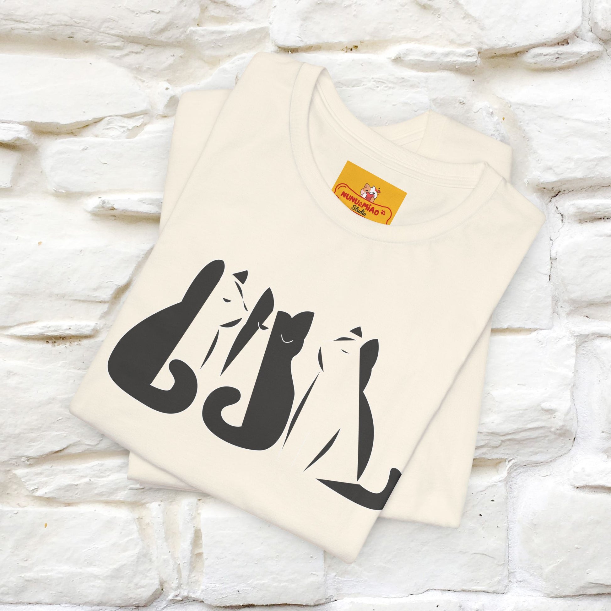 "Black And White'' Cat T-Shirt Front and Back Design | Nunu&Miao Studio - Nunu&Miao Studio