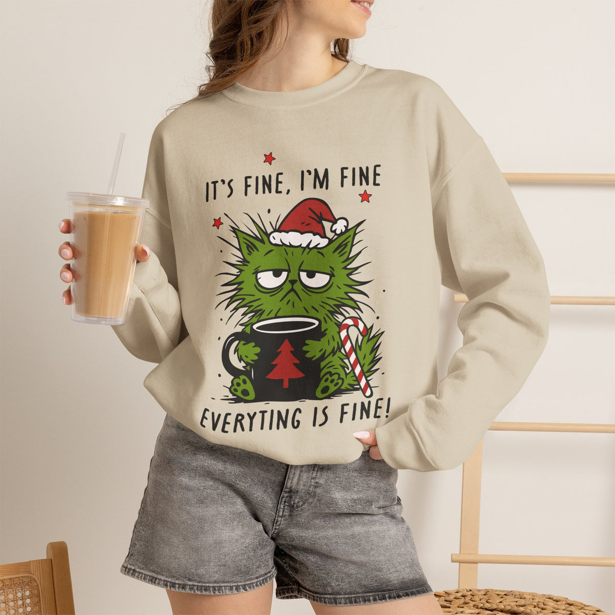 ''It's Fine, Iam Fine...'' |Christmas Sweatshirt | Nunu&Miao Studio