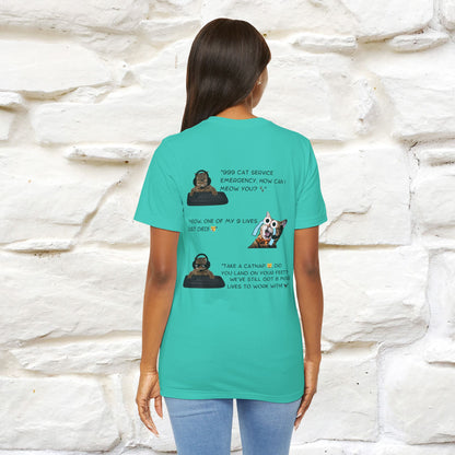 ''911 Emergency'' | Front & Back Design | Cat T-Shirt | Nunu&Miao Studio - Nunu&Miao Studio