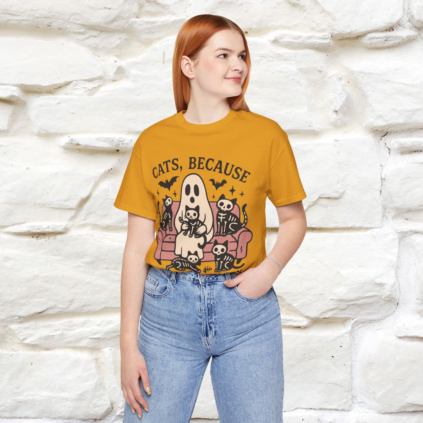 "Cat Because People Are Creepy" Halloween Cat T-shirt |Nunu&Miao Studio - Nunu&Miao Studio