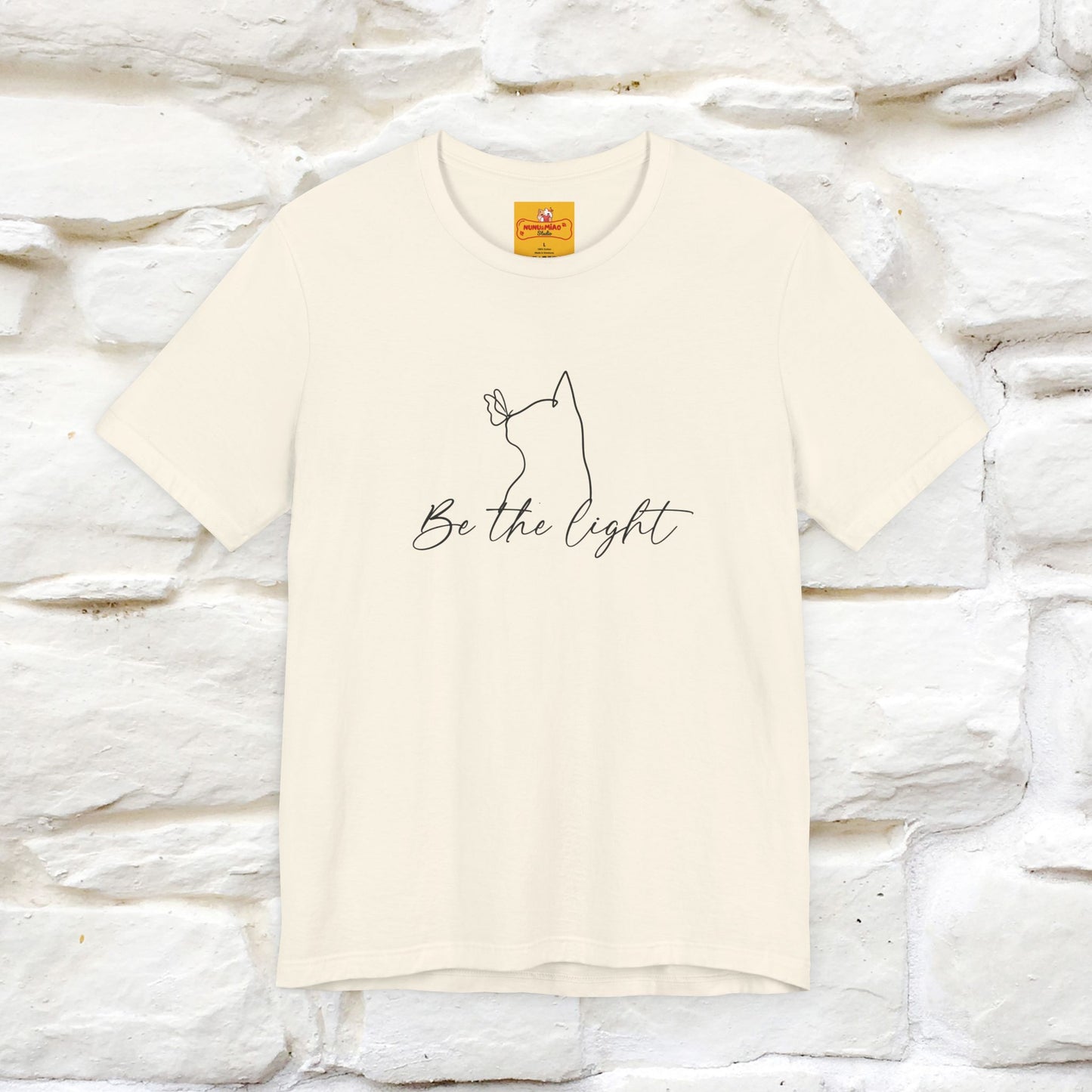 "Be The Light" Cat T-Shirt | Front & Back Design | Nunu&Miao Studio - Nunu&Miao Studio