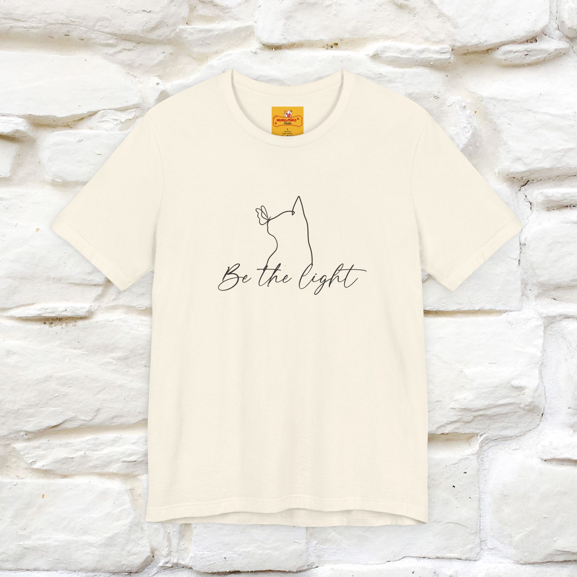 "Be The Light" Cat T-Shirt | Front & Back Design | Nunu&Miao Studio - Nunu&Miao Studio