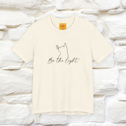 "Be The Light" Cat T-Shirt | Front & Back Design | Nunu&Miao Studio - Nunu&Miao Studio