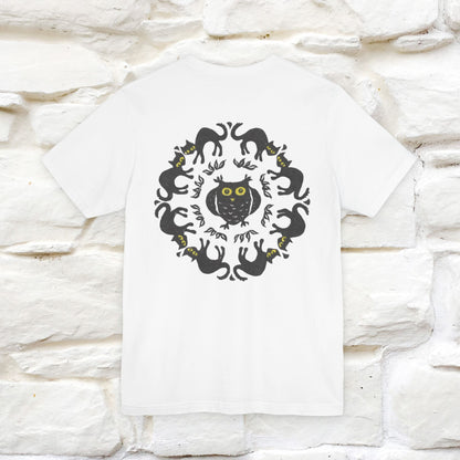 ''Black Cat Circle'' Cat T-Shirt Front and Back Design | Nunu&Miao Studio - Nunu&Miao Studio