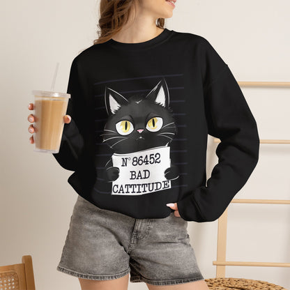 ''Bad Cattitude'' |Cat Sweatshirt | Nunu&Miao Studio