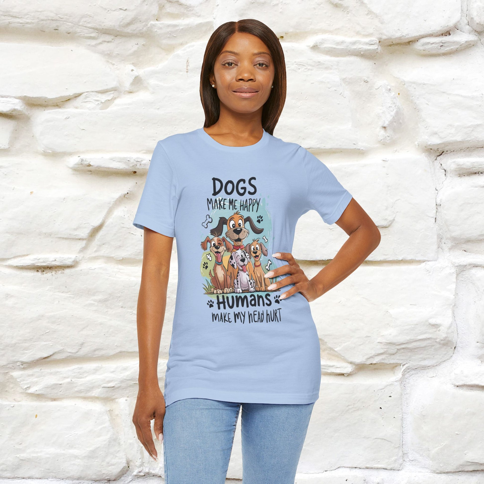 " Dogs Make Me Happy ..."  T-shirt |Nunu&Miao Studio - Nunu&Miao Studio