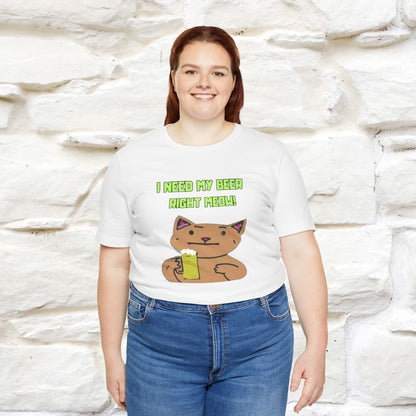 "I Need My Beer Right Meow!" Cat  T-shirt |Nunu&Miao Studio