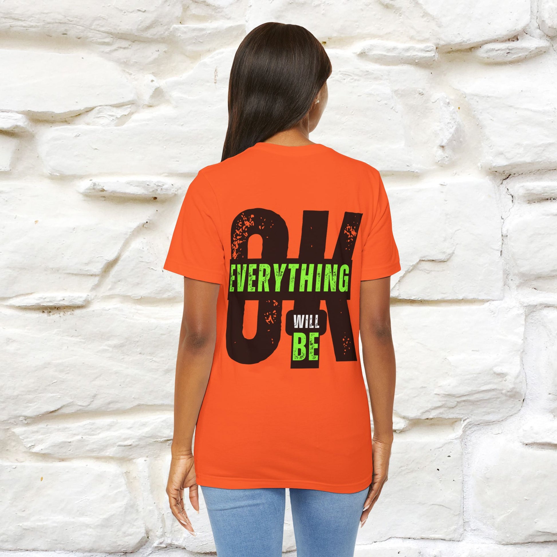 ''Everything Will Be Ok '' Cat T-Shirt Front and Back Design | Nunu&Miao Studio - Nunu&Miao Studio