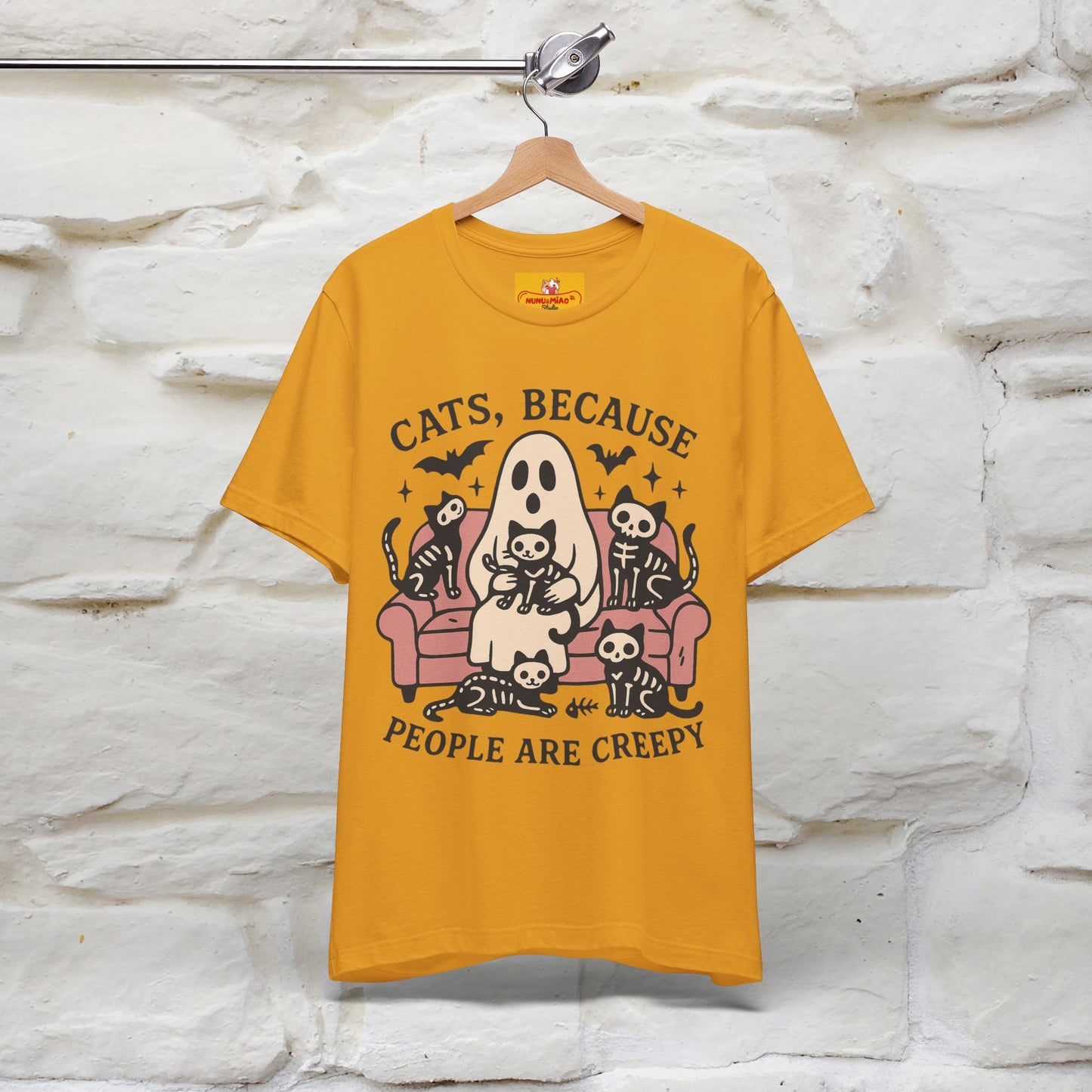 "Cat Because People Are Creepy" Halloween Cat T-shirt |Nunu&Miao Studio - Nunu&Miao Studio